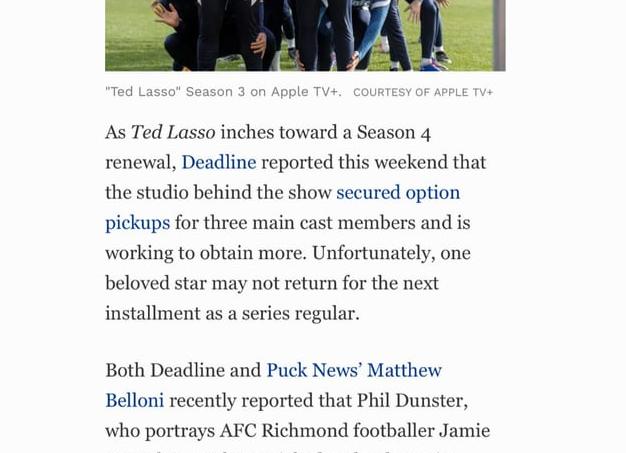 Apple планирует продлить «Теда Лассо» на четвёртый сезон